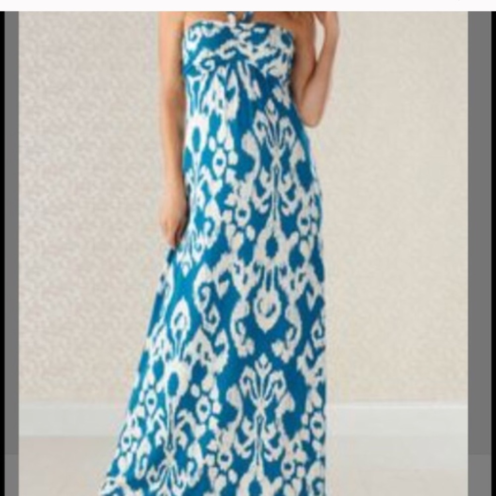 Soma halter dress ikat pattern